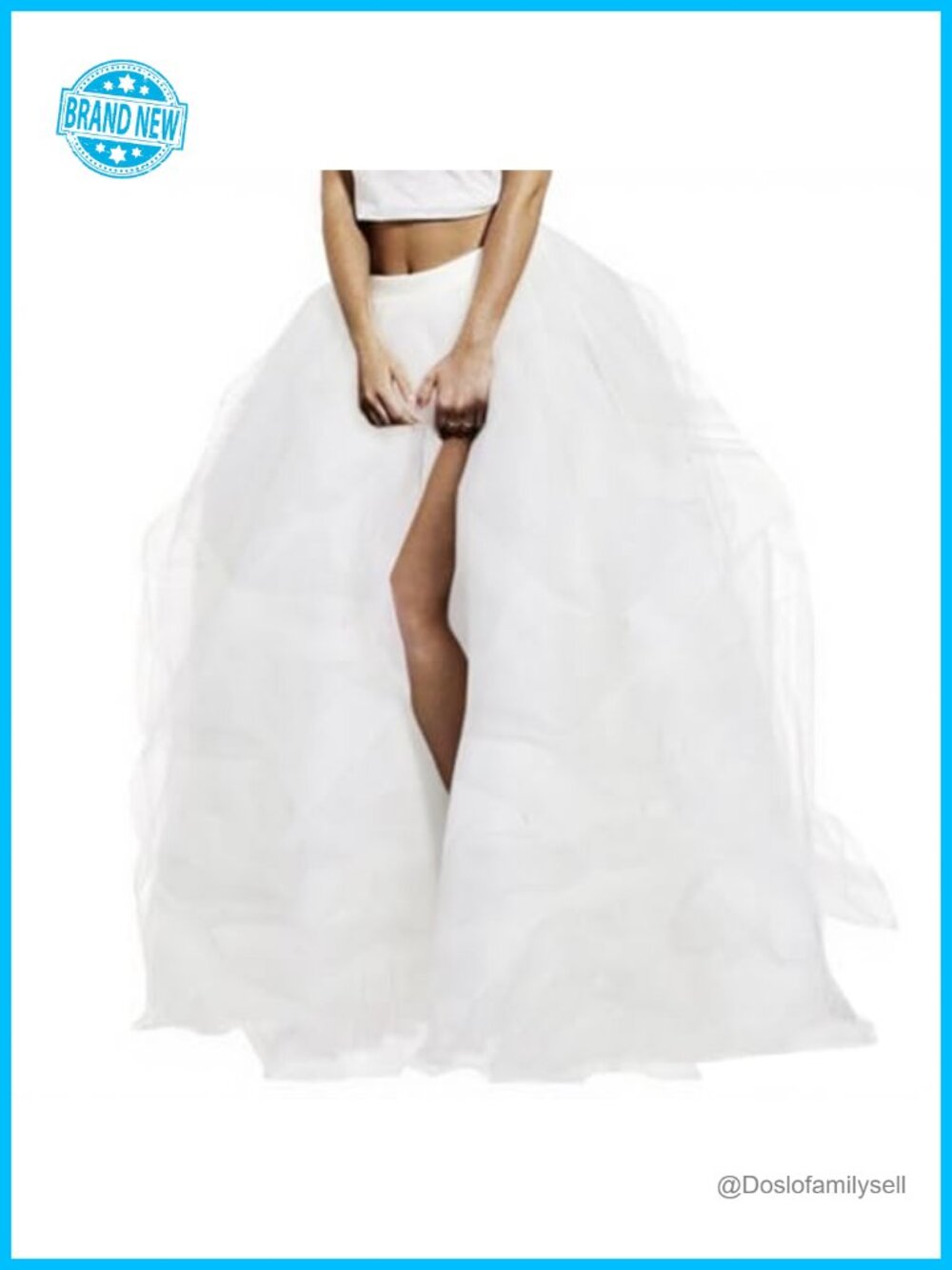 Women's Tulle Maxi Skirt with Side Slit Layered Satin Lined Special Occasion